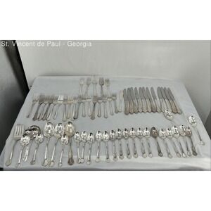 Reed Barton Dresden Rose 61 pcs Flatware Set Spoons Forks Knives Serving Pieces